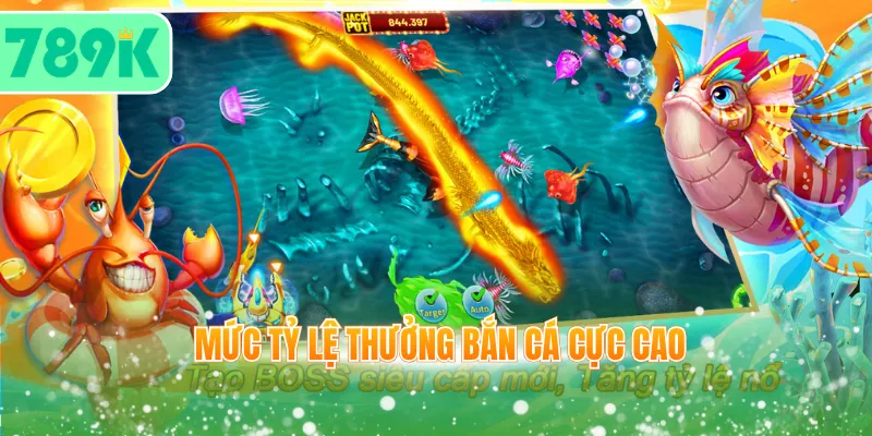 Mức tỷ lệ thưởng bắn cá cực cao